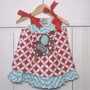 CLASSIC WHIMSY MUDPIE Adorable Embroidered Appliqué Money Geometric Dress